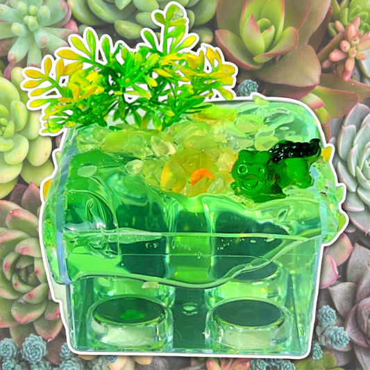 DIY Block Terrarium Green Thick Clear Slime