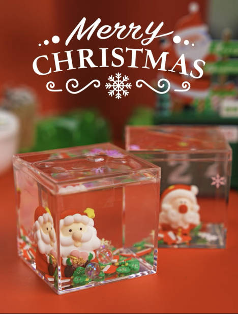 Christmas Santa Clear Slime Cube