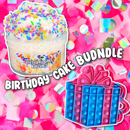 Birthday Cake Slime + Pop It Bundle