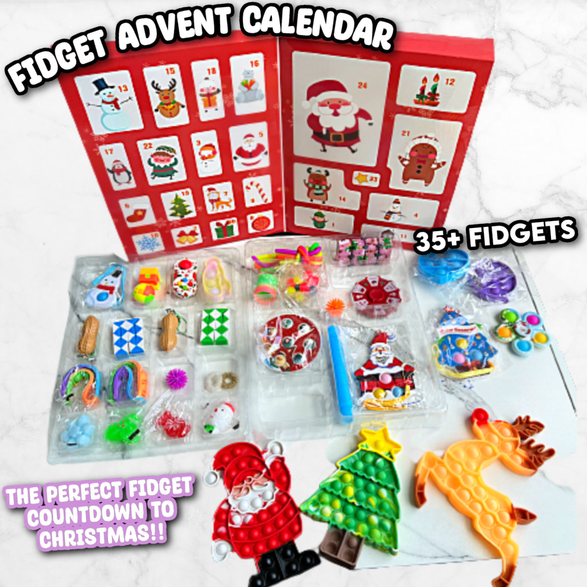 Fidget Toy Christmas Advent Calendar 25 Day Fidget Countdown Calendar