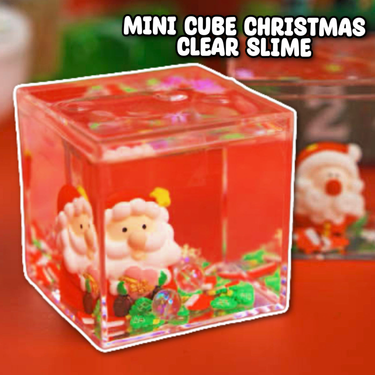 Christmas Santa Clear Slime Cube
