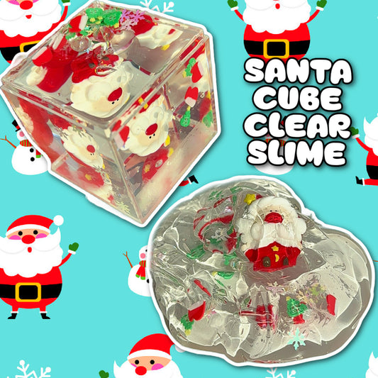Christmas Santa Clear Slime Cube DIY