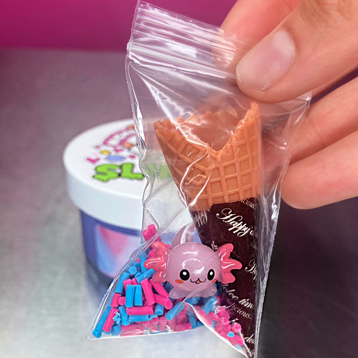 Baby Axolotl Ice Cream Slime
