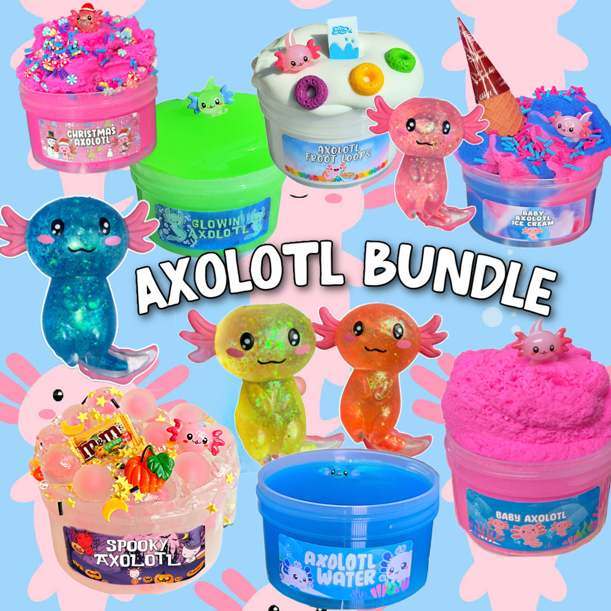 Axolotl Slime + Stress Ball Bundle