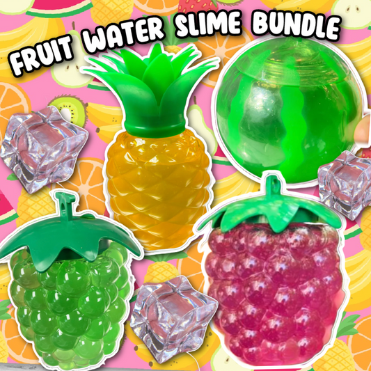 FRUIT WATER SLIME + 20 ICE CUBE CHARMS (4 PACK BUNDLE)