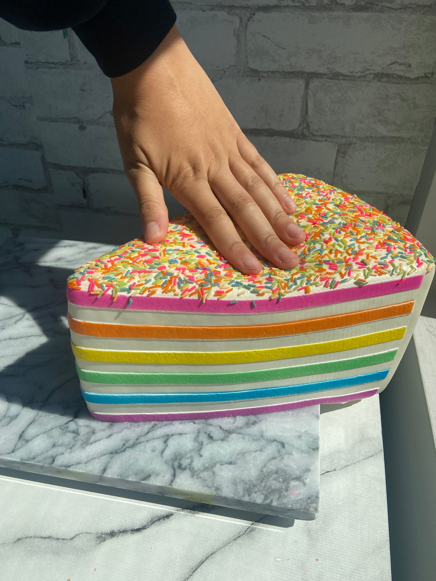 Jumbo Rainbow Cake Squishy 9 x 5 inches (HUGE)