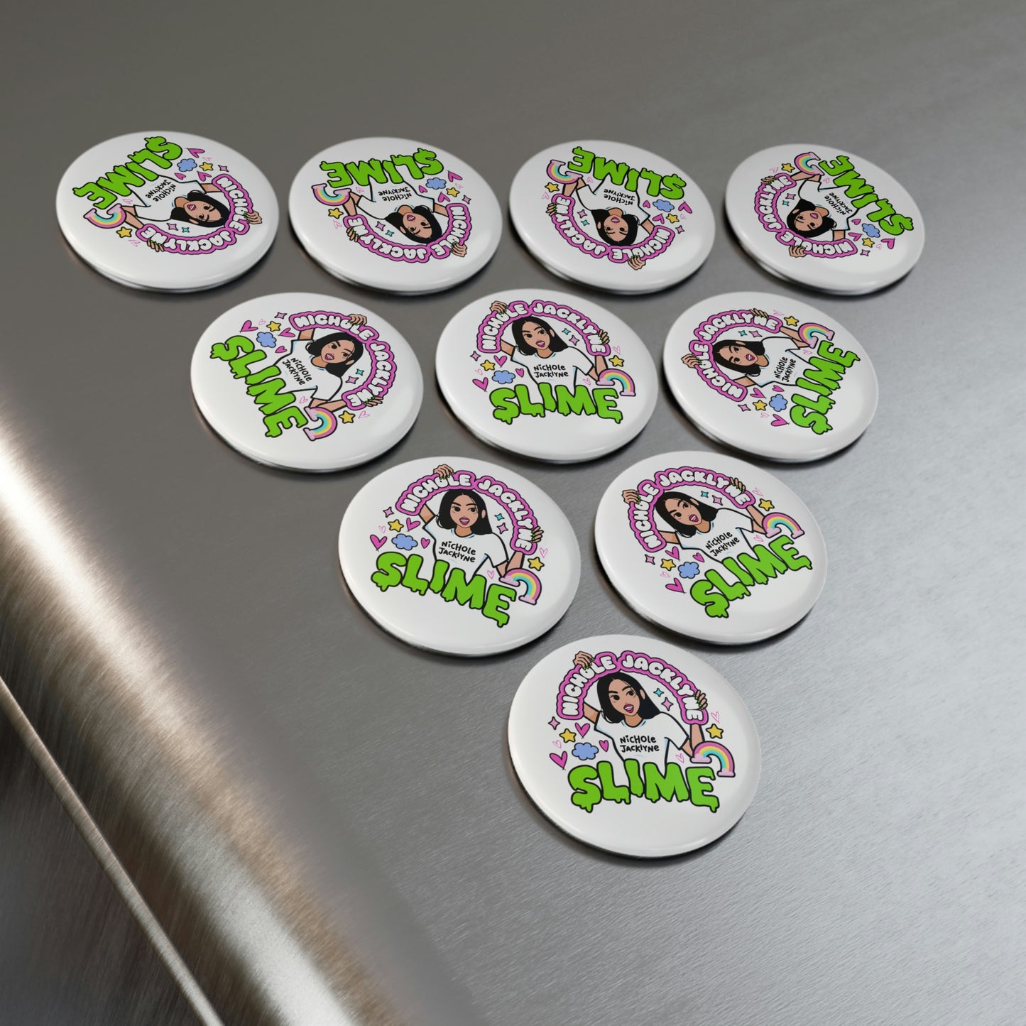 Nichole Jacklyne Slime Button Magnet, Round (1 & 10 pcs)