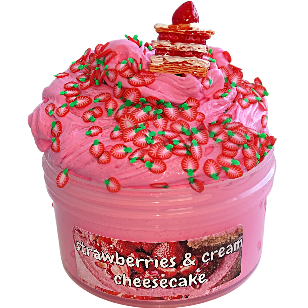 Strawberries & Cream Cheesecake Slime 🍓🍰